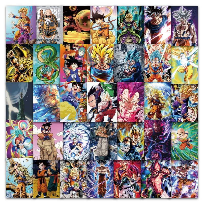 Model Kit Dragon Ball - 63 szt./worek Naklejki z kreskówki Dragon