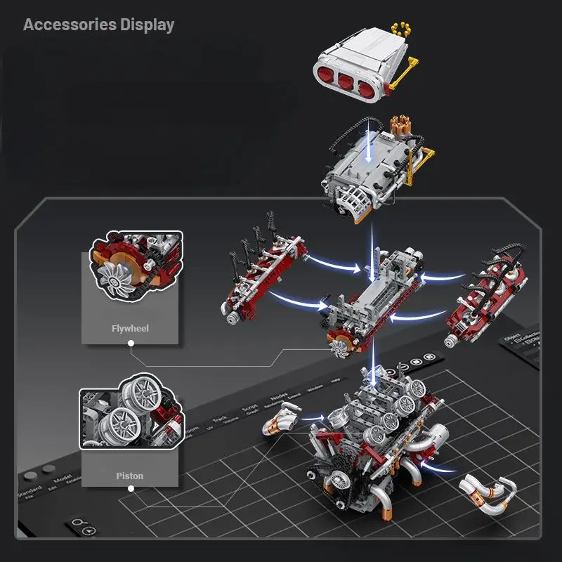 2347 elementów Zestaw konstruk – Model Kit Engine V8 recenzja i cena