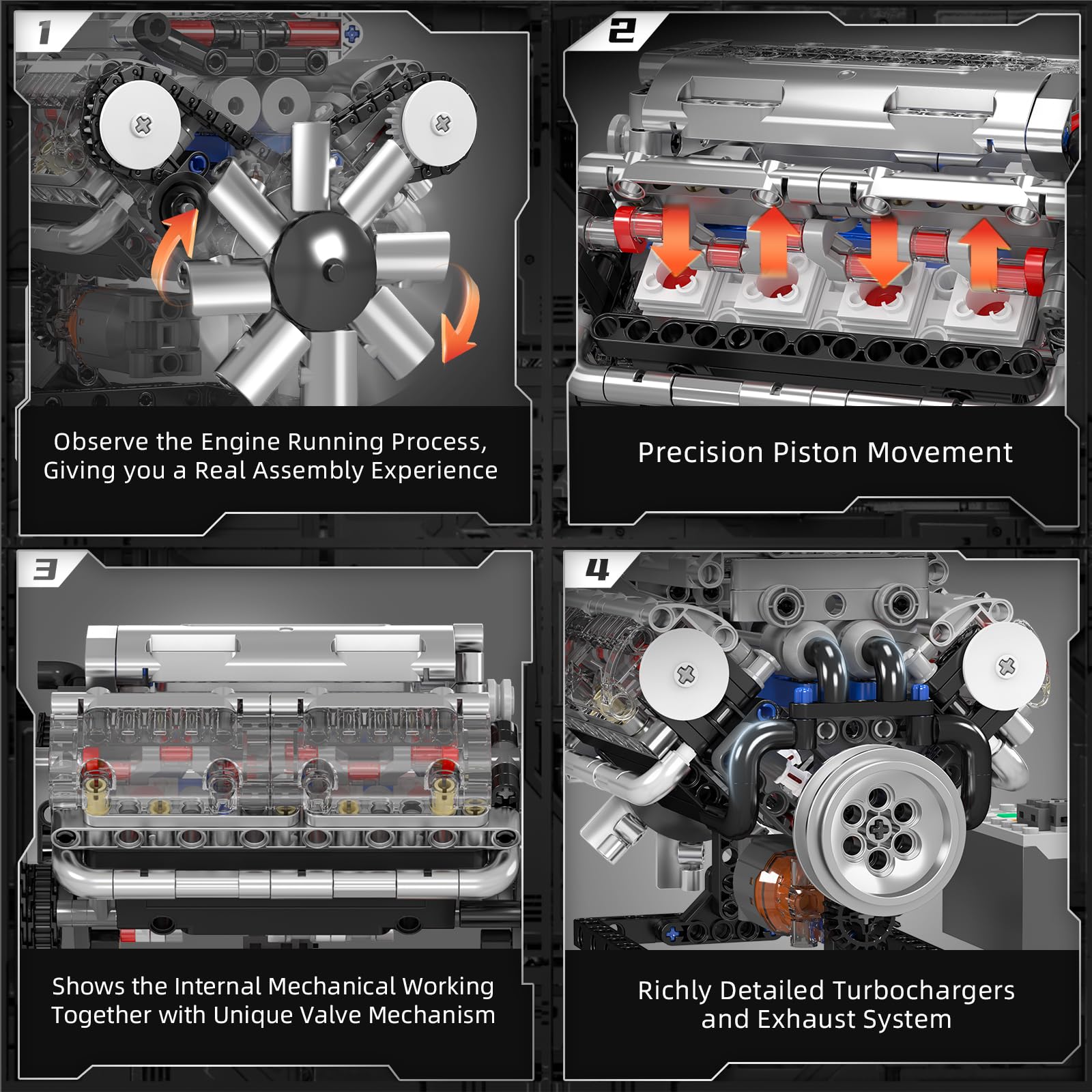 Mould King 10088 Zestaw Klockó – Model Kit Engine V8 recenzja i cena